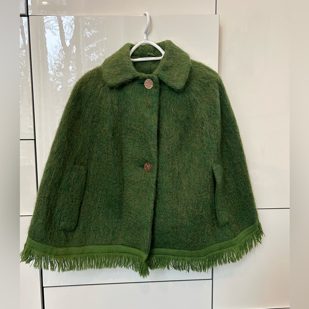 Gorgeous green mohair cape/poncho